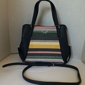 Kate Spade Jackson Broadwalk Crossbody Blue Leather pink yellow blue striped bag